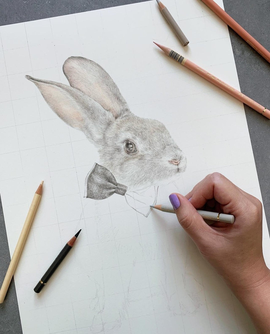 Portrait Of A Rabbit Painting Animal Art, Drawing by Nadezhda Kokorina |  Artmajeur