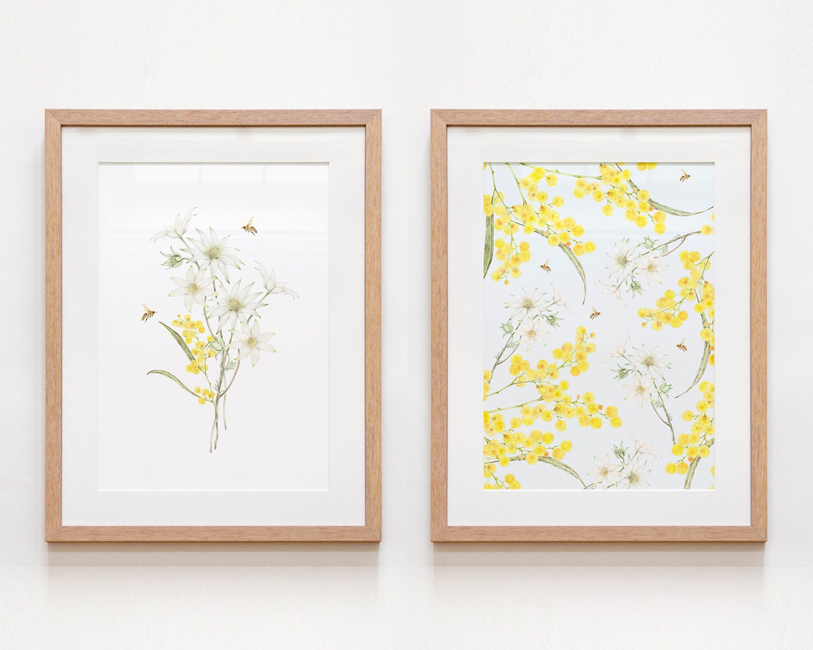 2 Matted Framed high quality Elegant Botanical Prints High-end