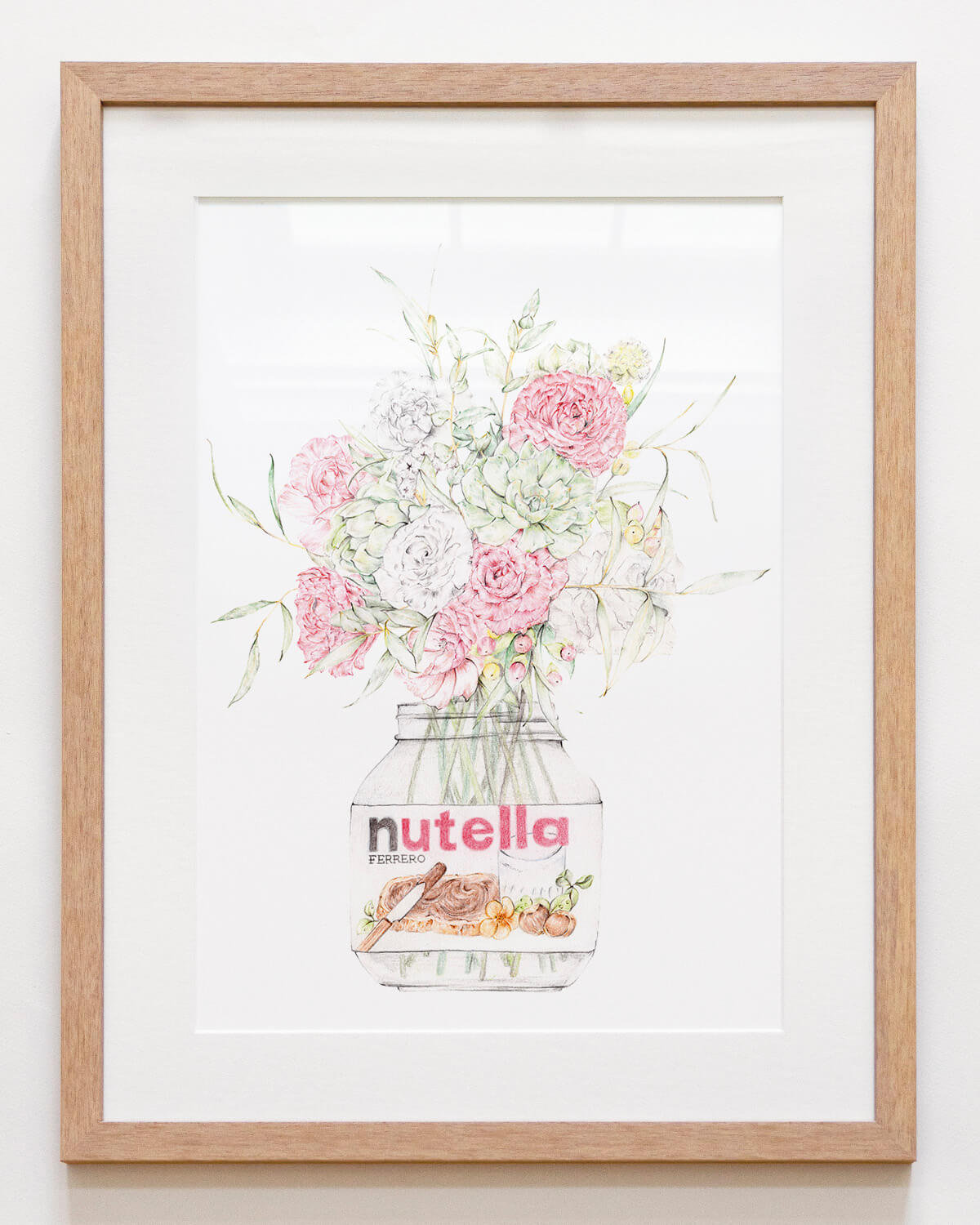 Botanical kitchen art print featuring Nutella